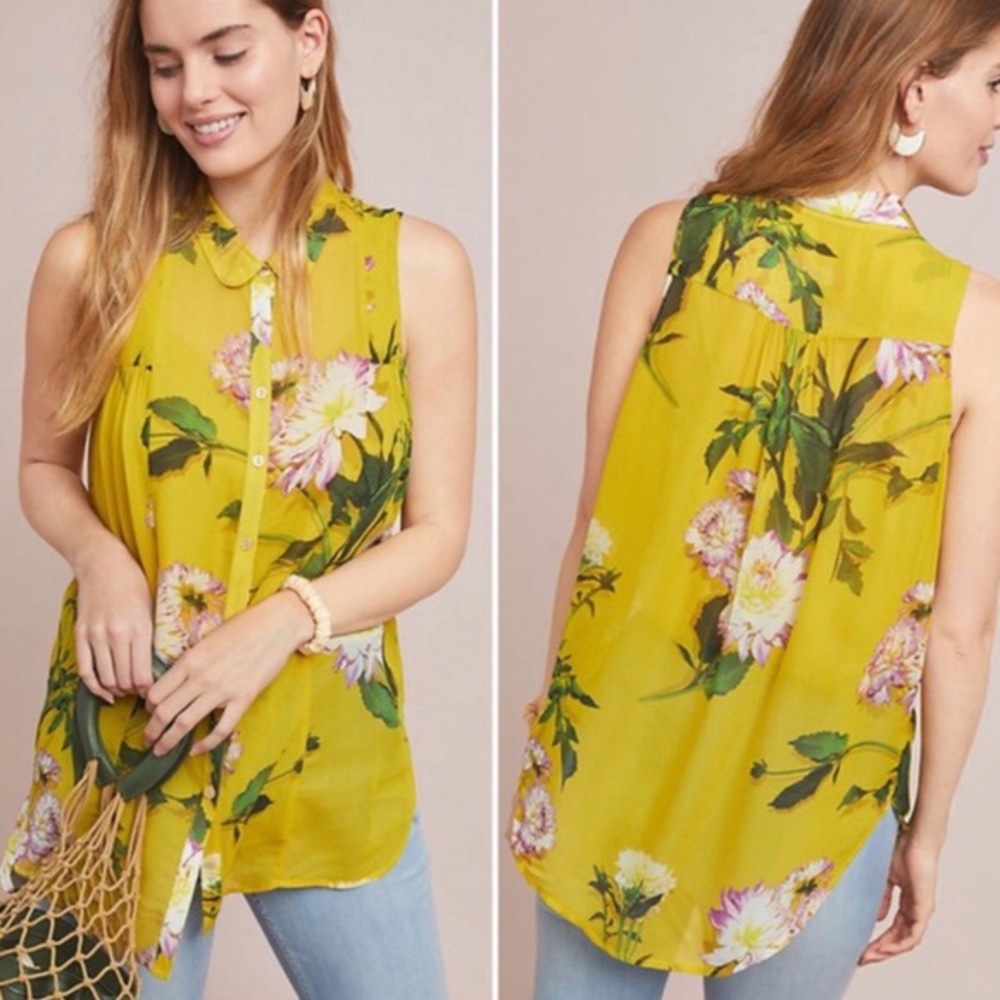 Maeve Anthropologie Duchess Sleeveless Blouse XS